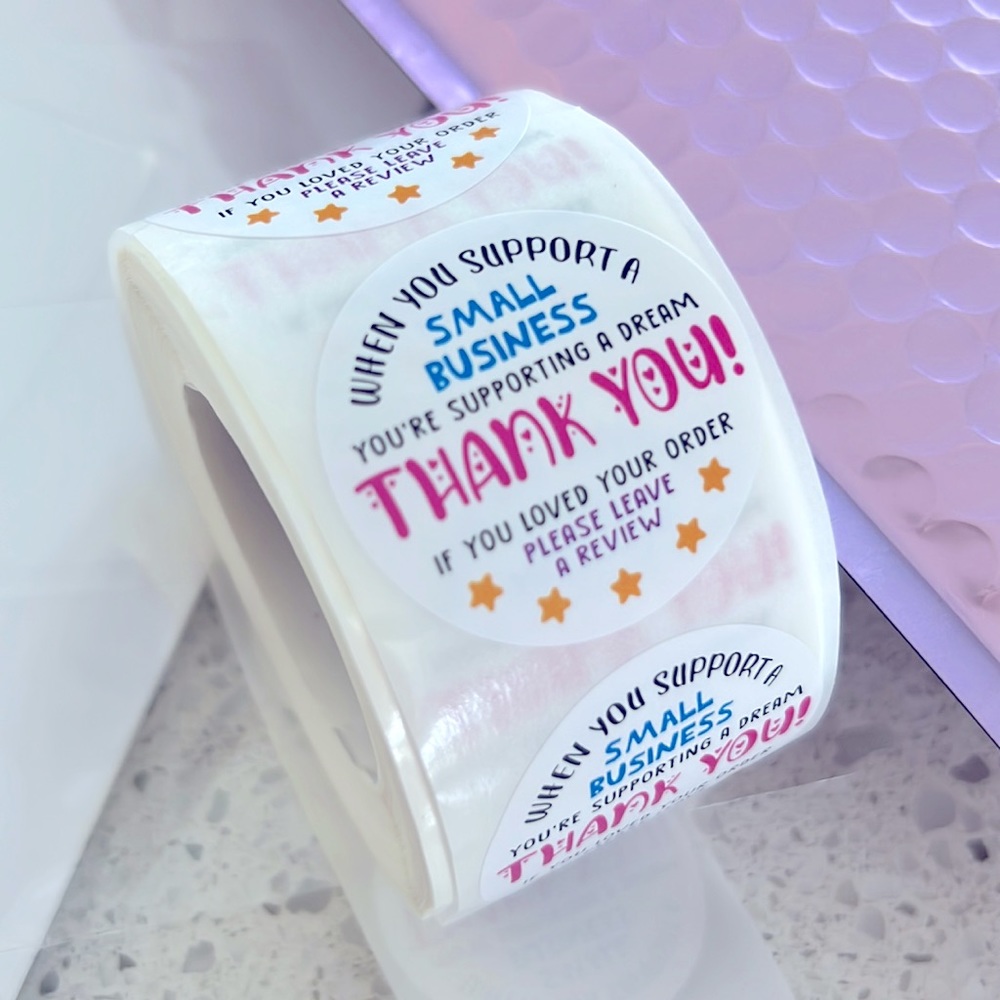 500 pcs Thank You Stickers 1.5" inches